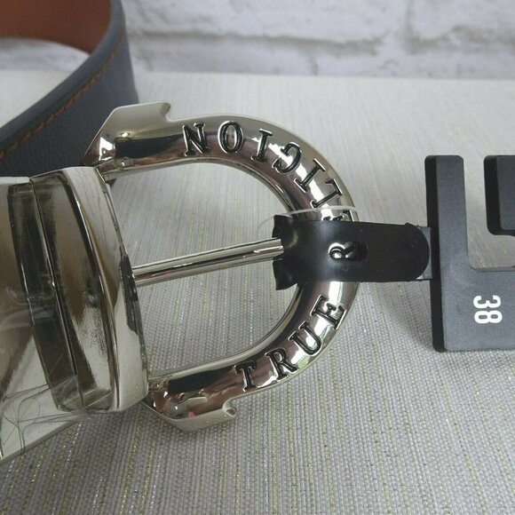 NWT TRUE RELIGION Reversible Buckle Belt Able Horseshoe Harness 38 - Picture 5 of 11